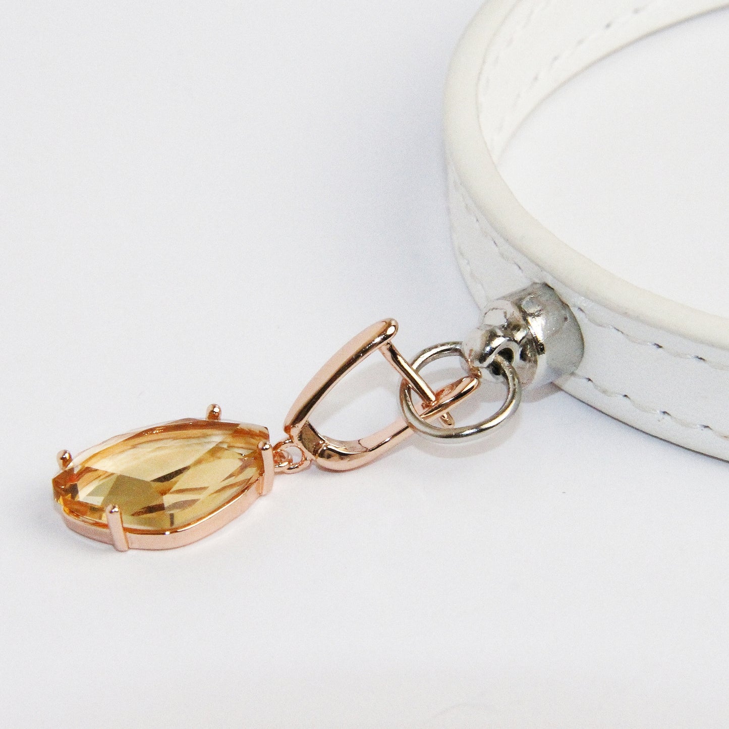 Personalized Gemstone Collar Charms for Dogs Pet Gift Life Stone Dog Collar Yellow