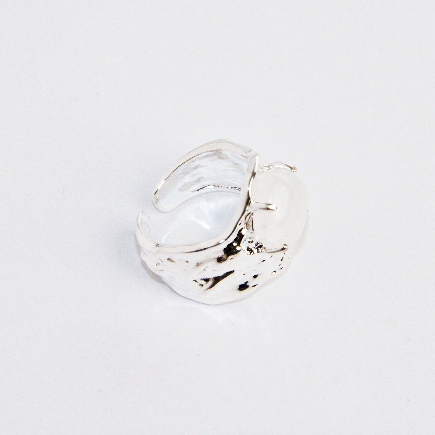 White Crystal Open Ring