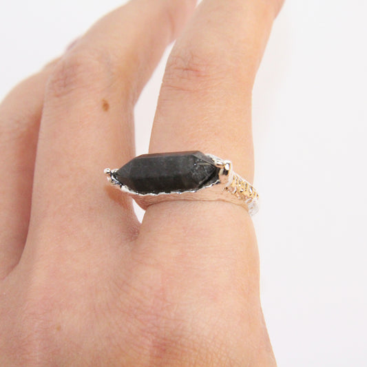 Hexagon Obsidian Ring