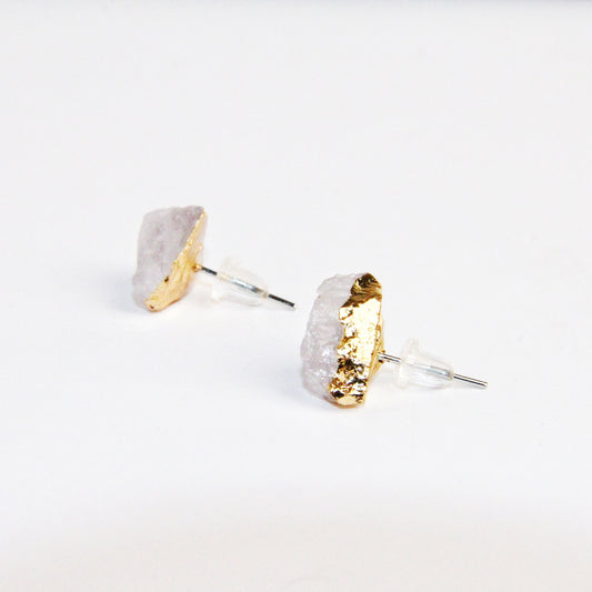 Raw White Crystal Earrings