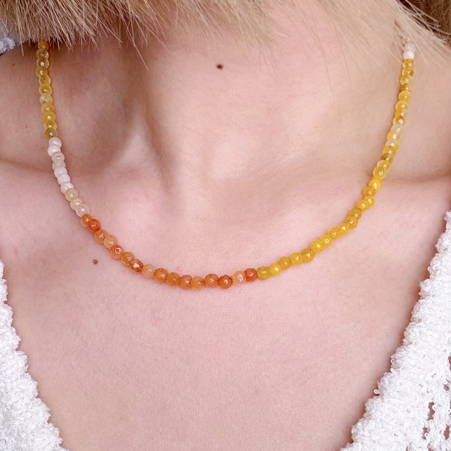 Citrine Necklace with Natural Stone Beads