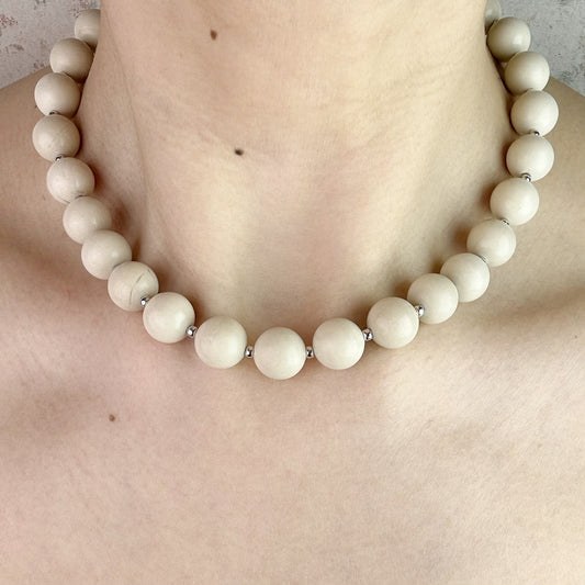 Beige Natural Stone Necklace