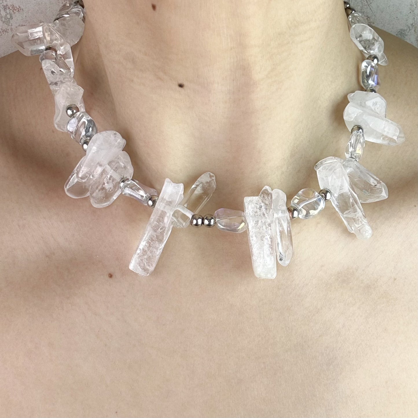 Chunky White Crystal Necklace