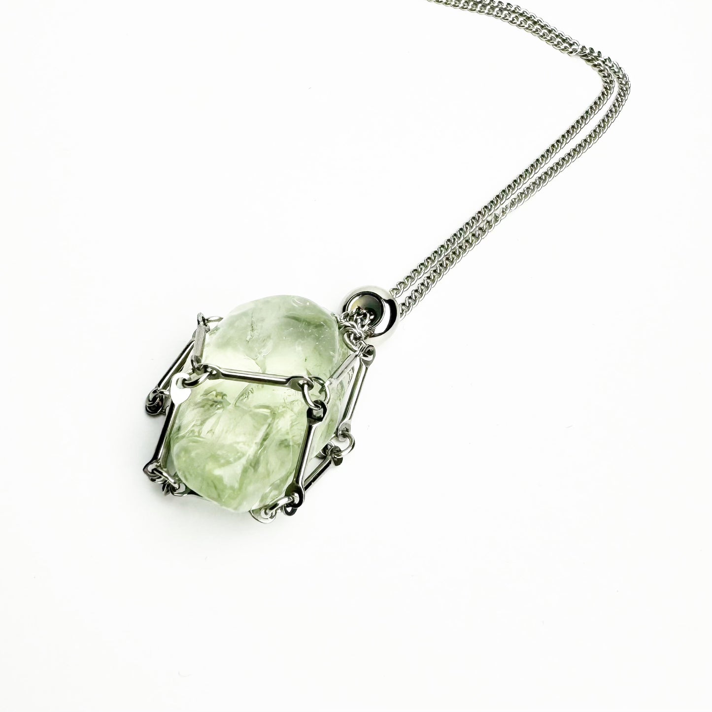 Mesh Bag Crystal Pendant Necklace