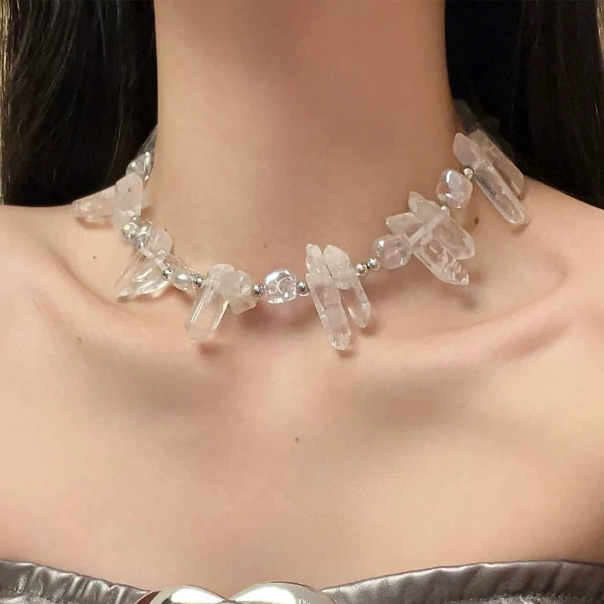 Chunky White Crystal Necklace