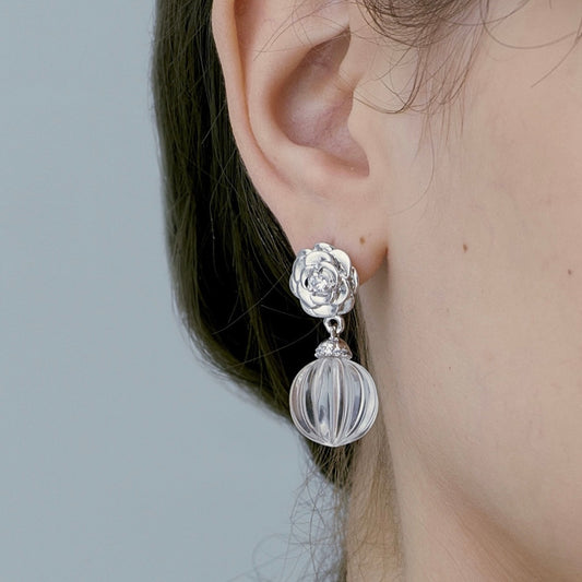 Retro Style Clear Quartz Earrings