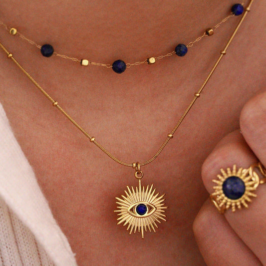 14K Lapis Lazuli Layering Boho Necklace