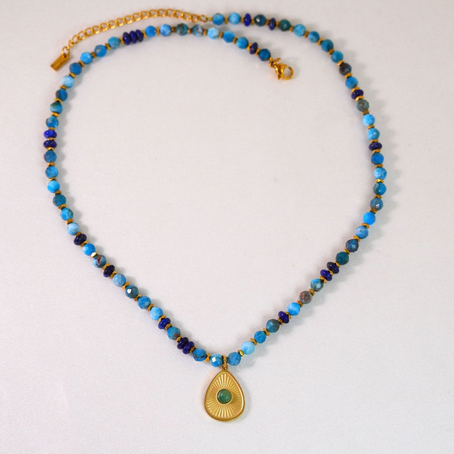Lapis Lazuli Turquoise 14k Gold Necklace