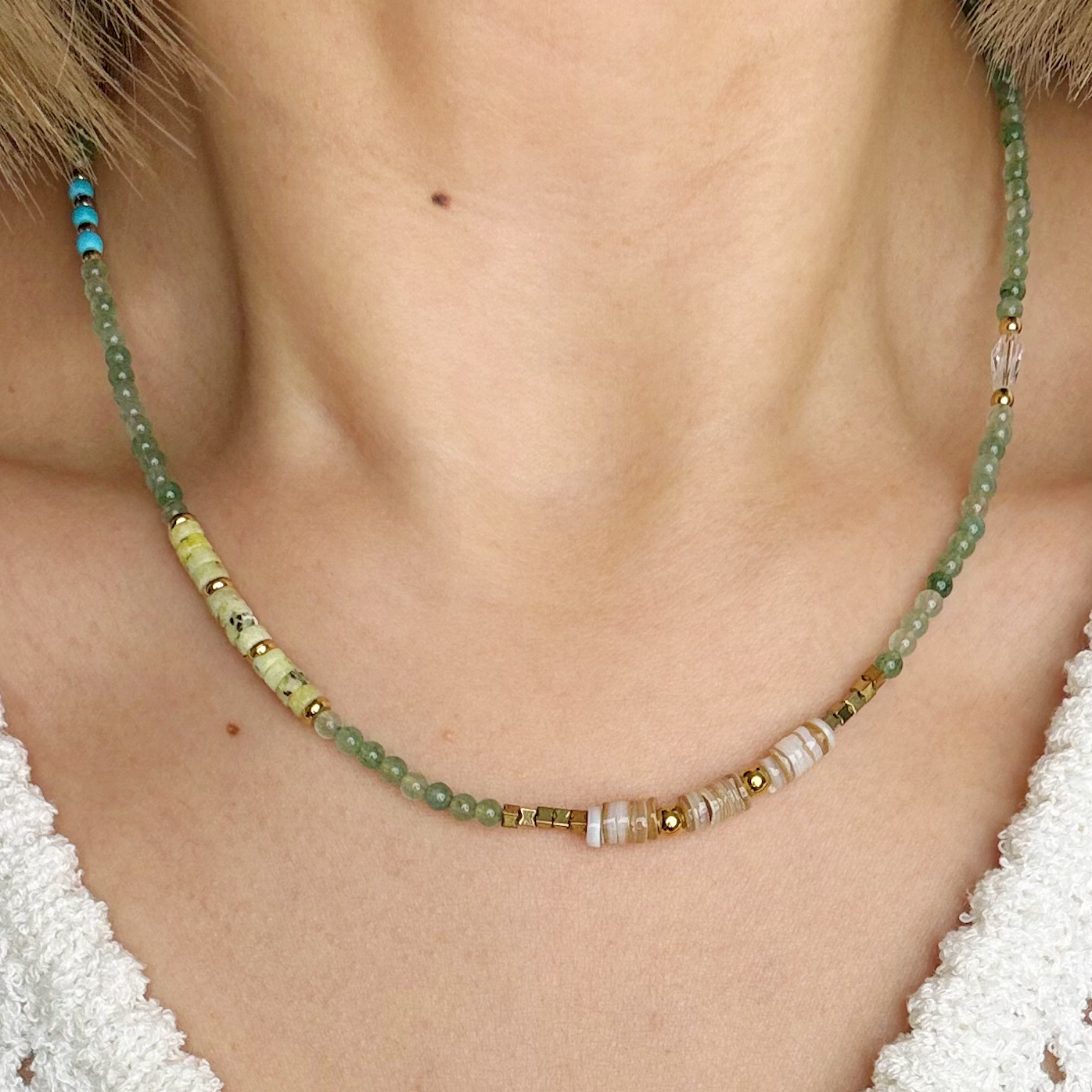 Peridot Bead Necklace