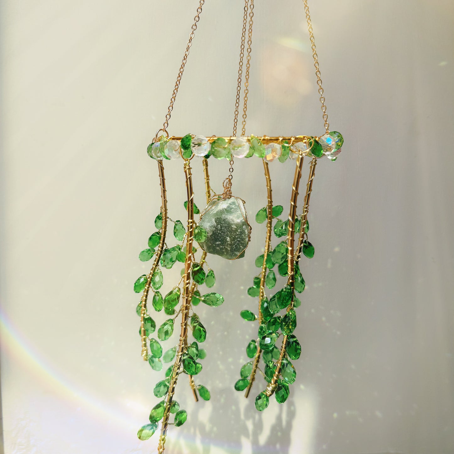 Suncatcher Crystal Plant Beaded Crystal Decor Mom Gifts Window Hanging