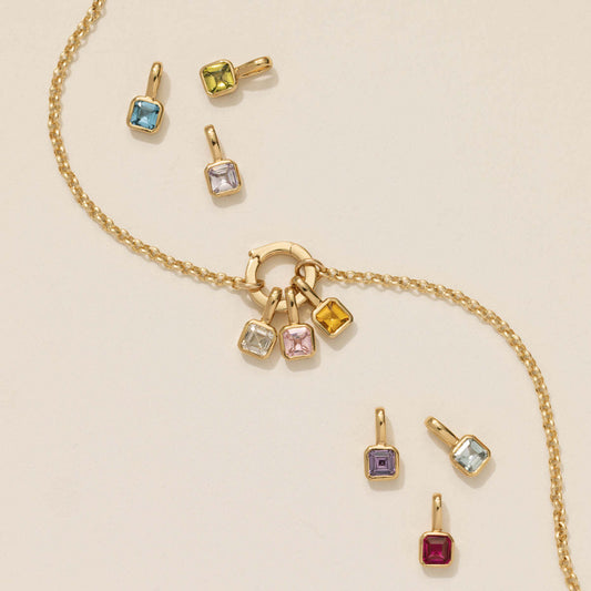 14K Custom Birthstone Necklace Family Gift