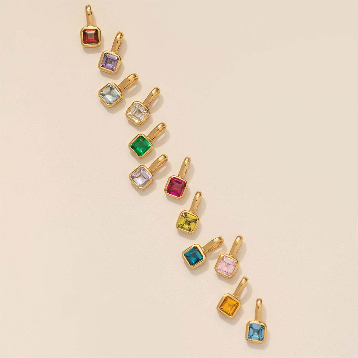 14K Custom Birthstone Necklace Family Gift
