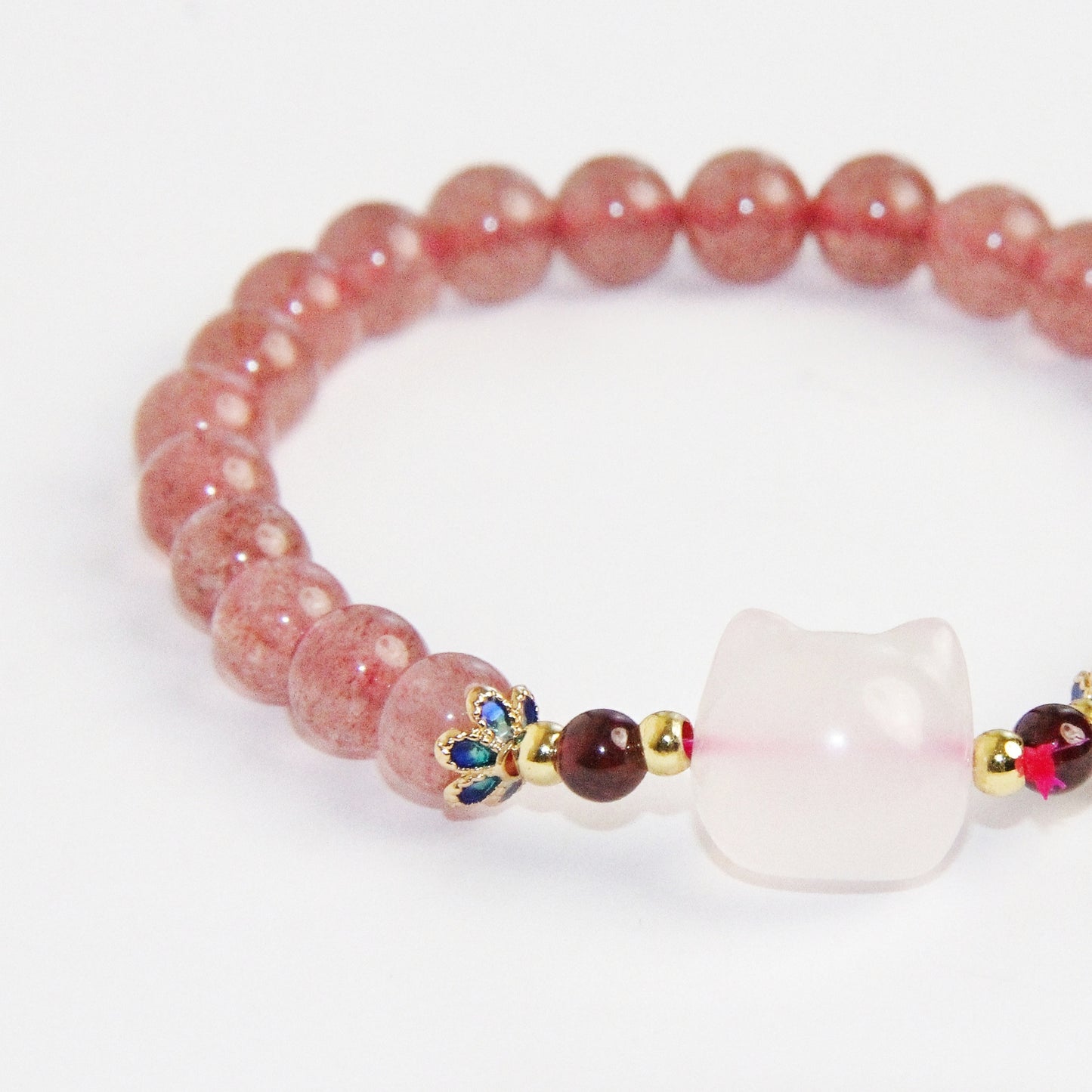 Roze Quartz Cat Bracelet