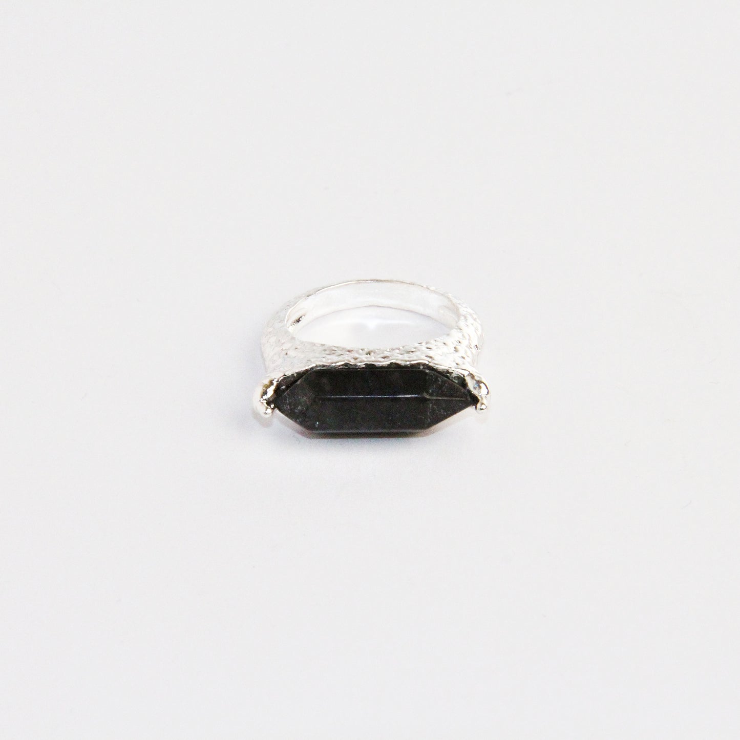 Hexagon Obsidian Ring