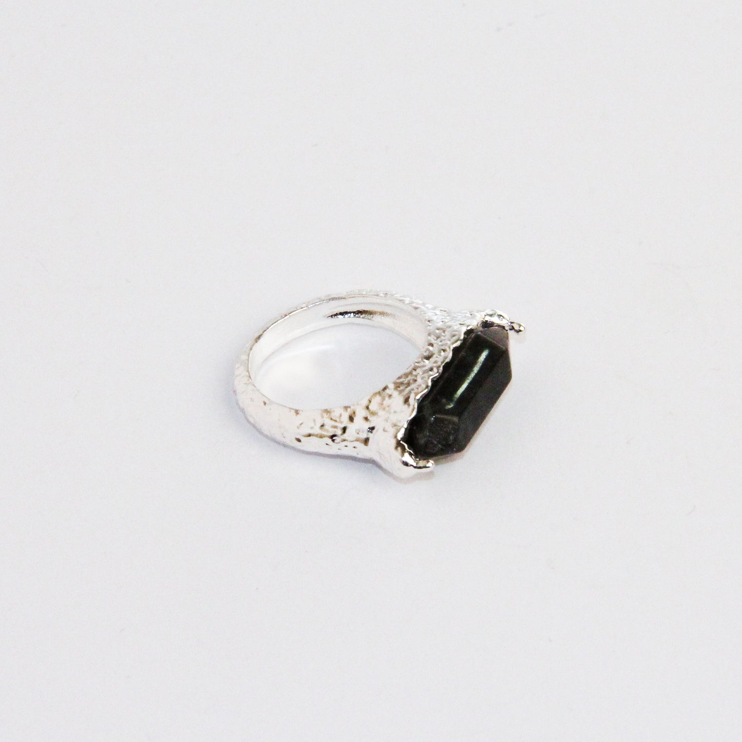 Hexagon Obsidian Ring