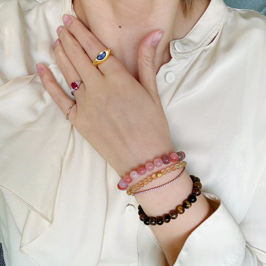 Tiger Eye Bracelet With Paw And Life-tree Bead
