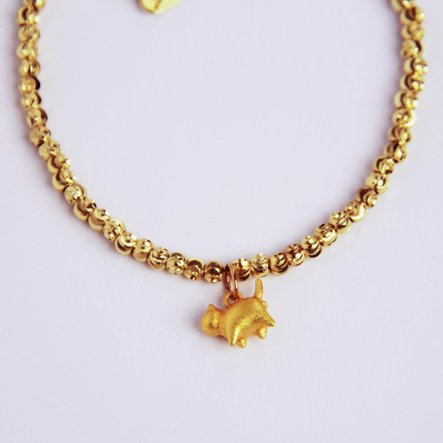 Gold Plated Bracelet With Cat Pendant