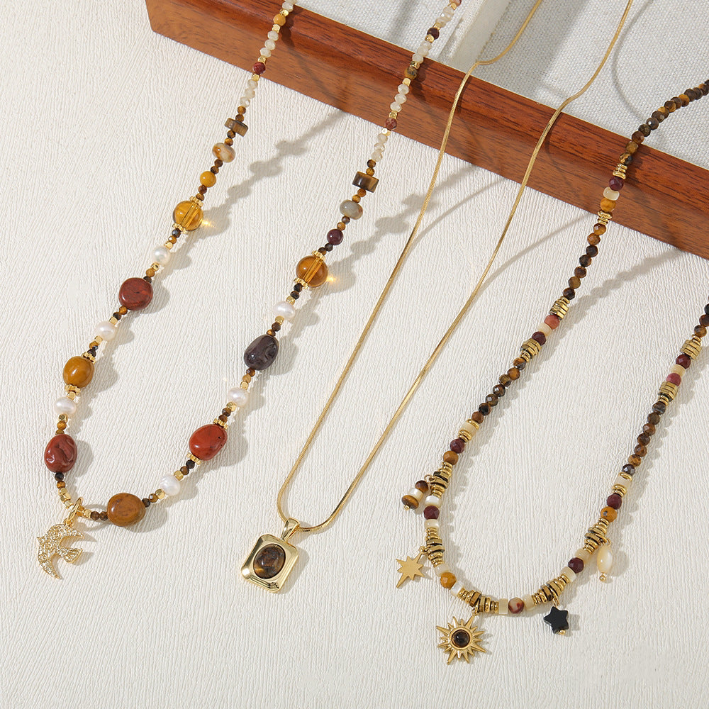 Tiger Eye Pendants 14K Necklaces