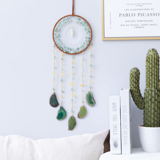 Hanging Room Peridot Crystal Dream Catcher