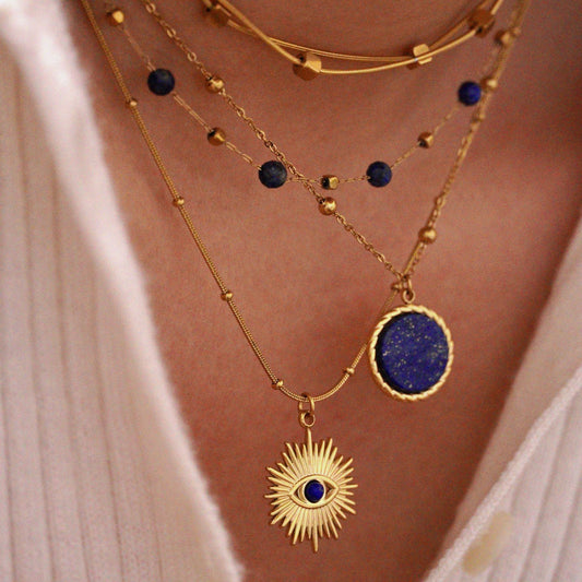 14K Lapis Lazuli Layering Boho Necklace