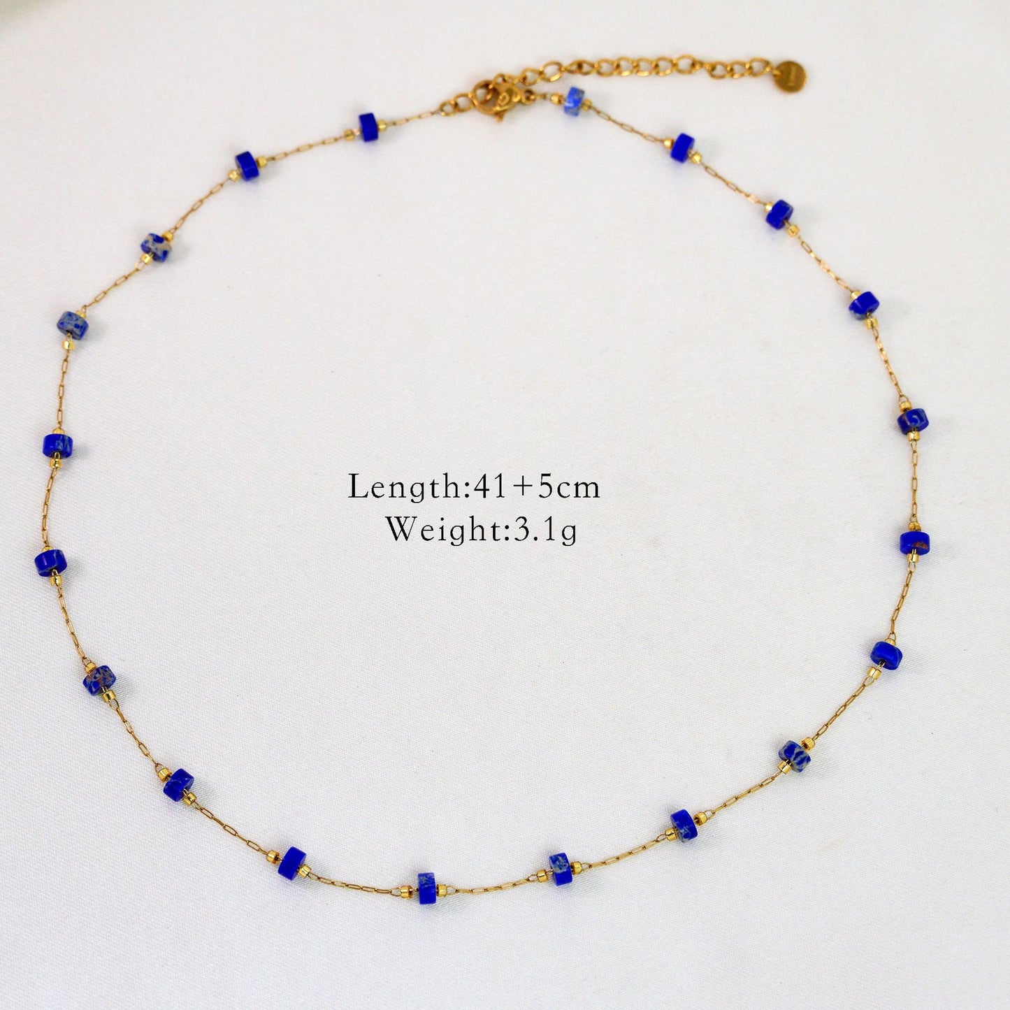 14K Bohemian Beaded Pearl Charms Layering Necklace Lapis Lazuli Sea Style gift for her