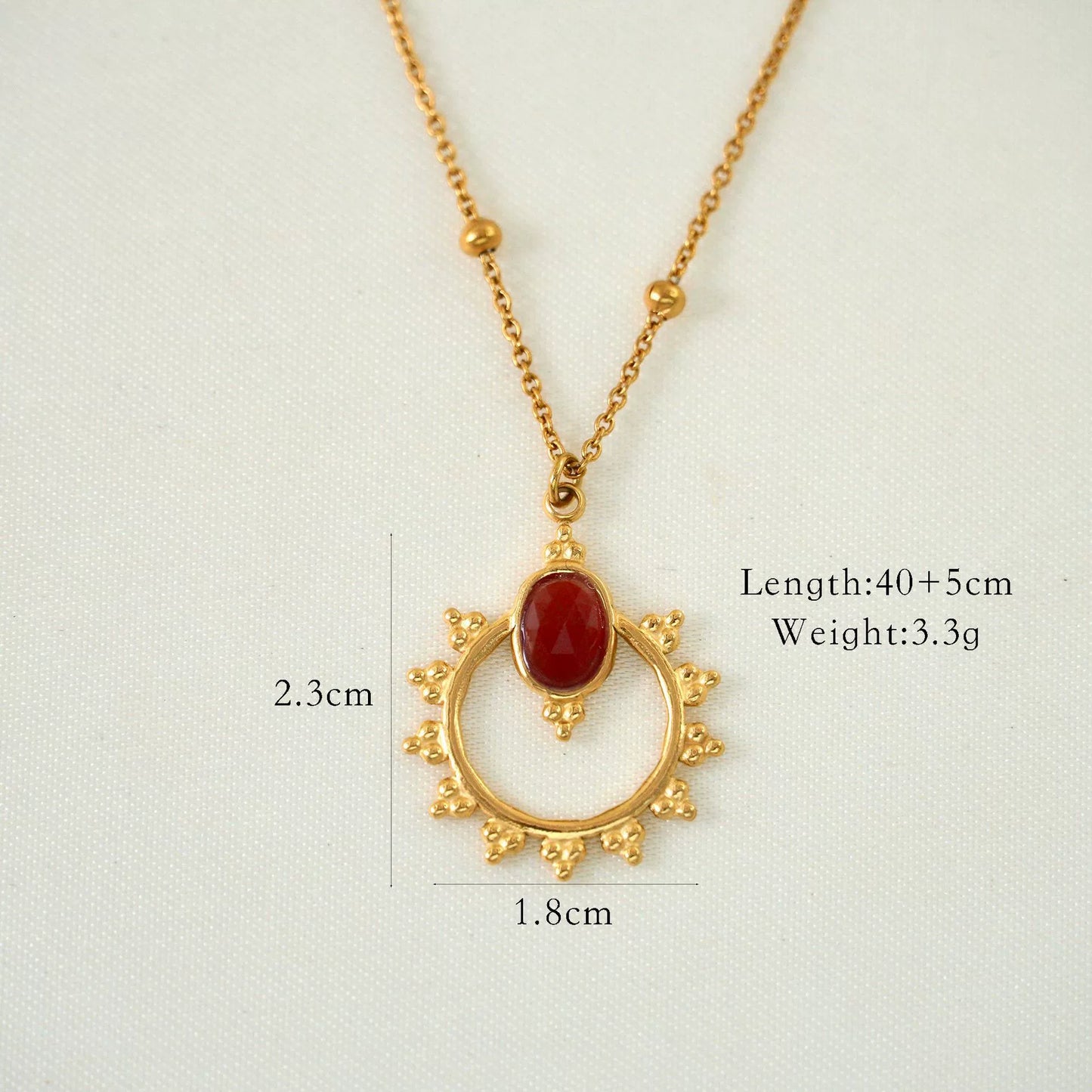 14K Red Agate Layering Necklace