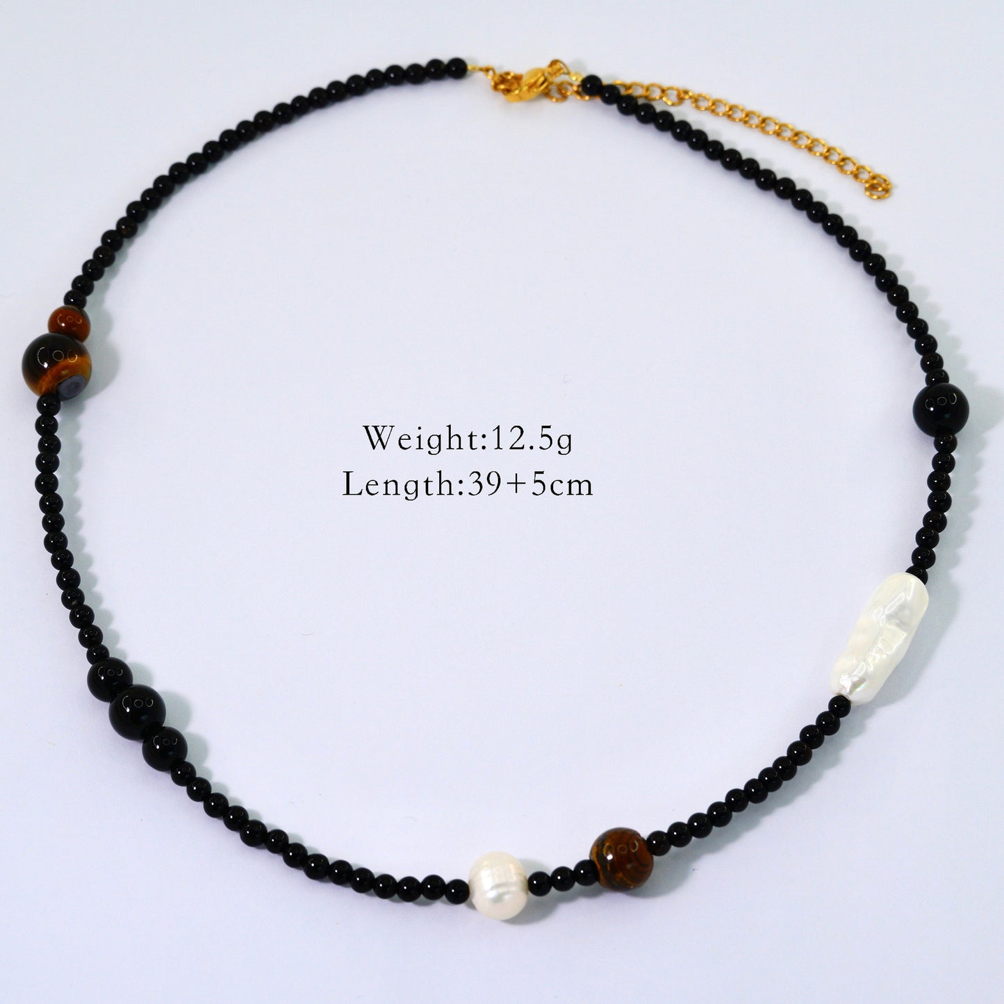14K Bohemian Beaded Pearl Charms Layering Necklace Lapis Lazuli Sea Style gift for her