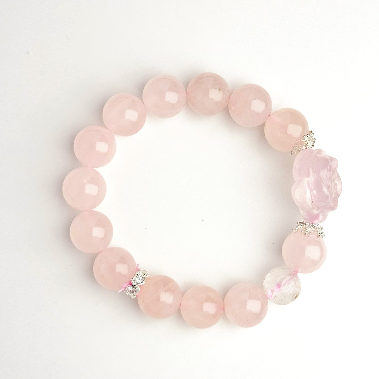 Rose Quartz Beaded Bracelet Mala Reiki