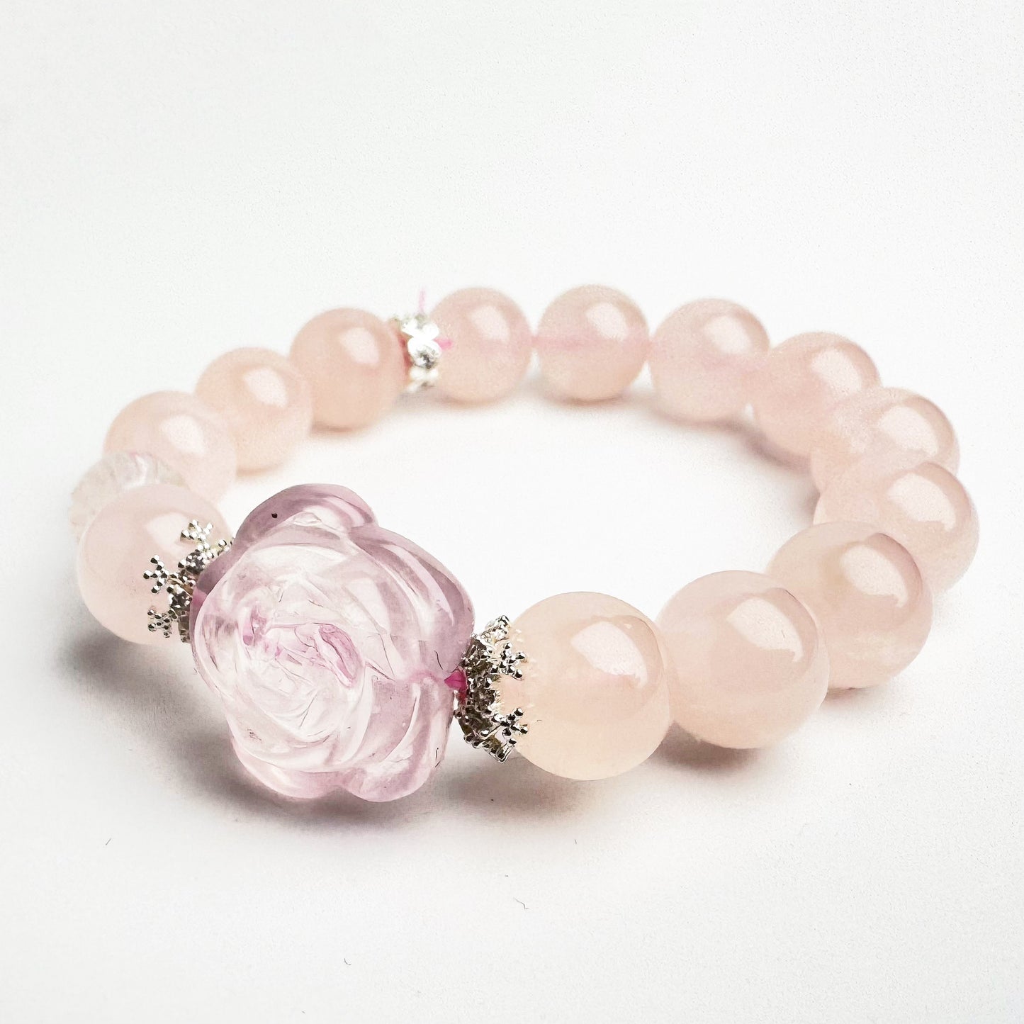 Rose Quartz Beaded Bracelet Mala Reiki