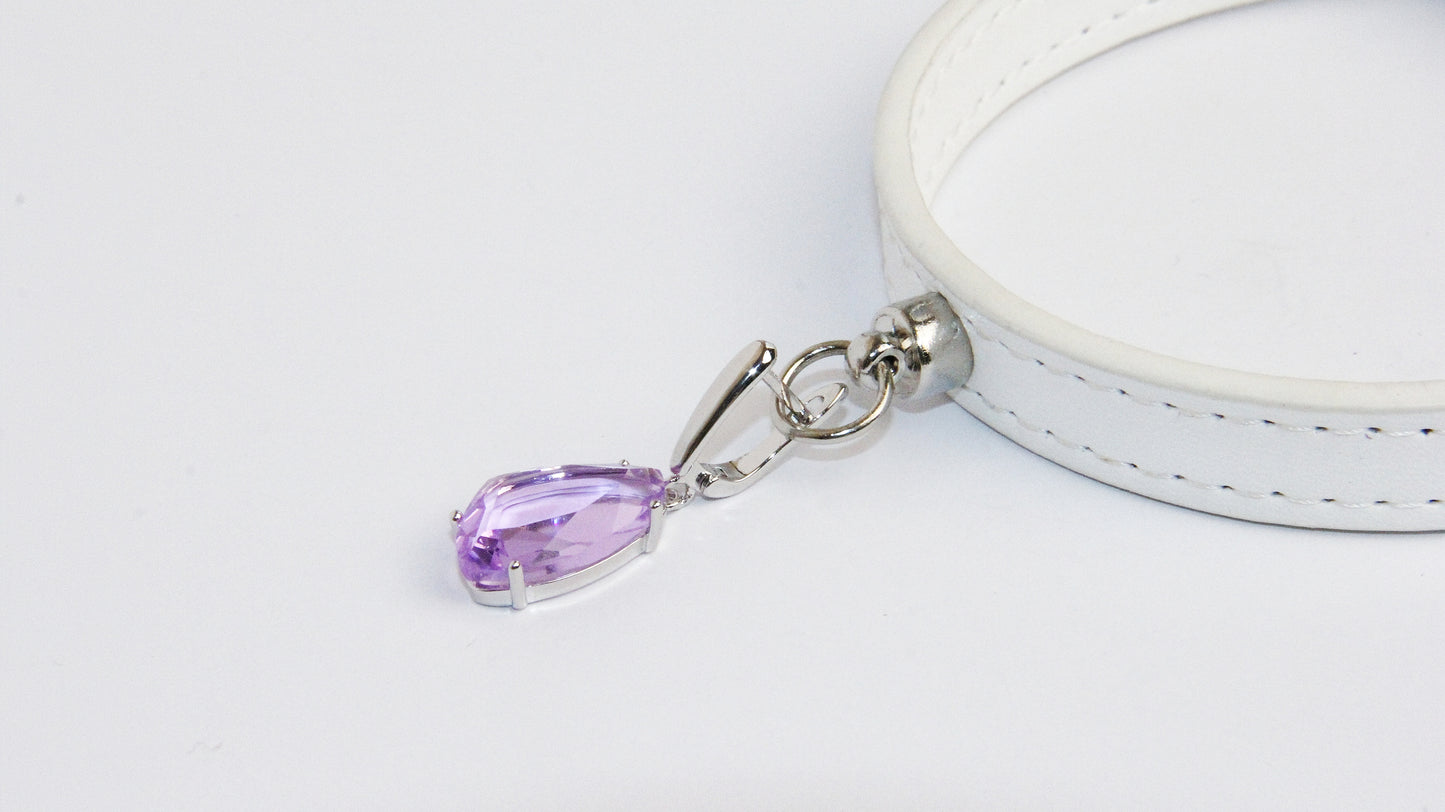 Personalized Gemstone Collar Charms for Dogs Pet Gift Life Stone Dog Collar Violet