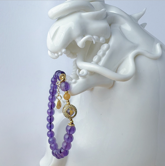 Exquisite Handmade Amethyst Crystal Bracelet